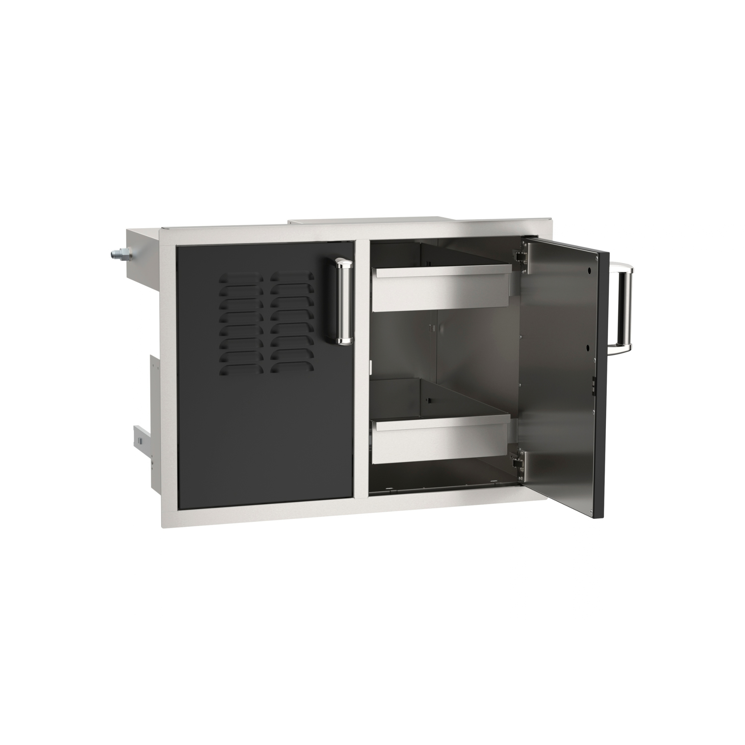 7 Black Double Door with Tank Tray and Dual Drawers - Image 1