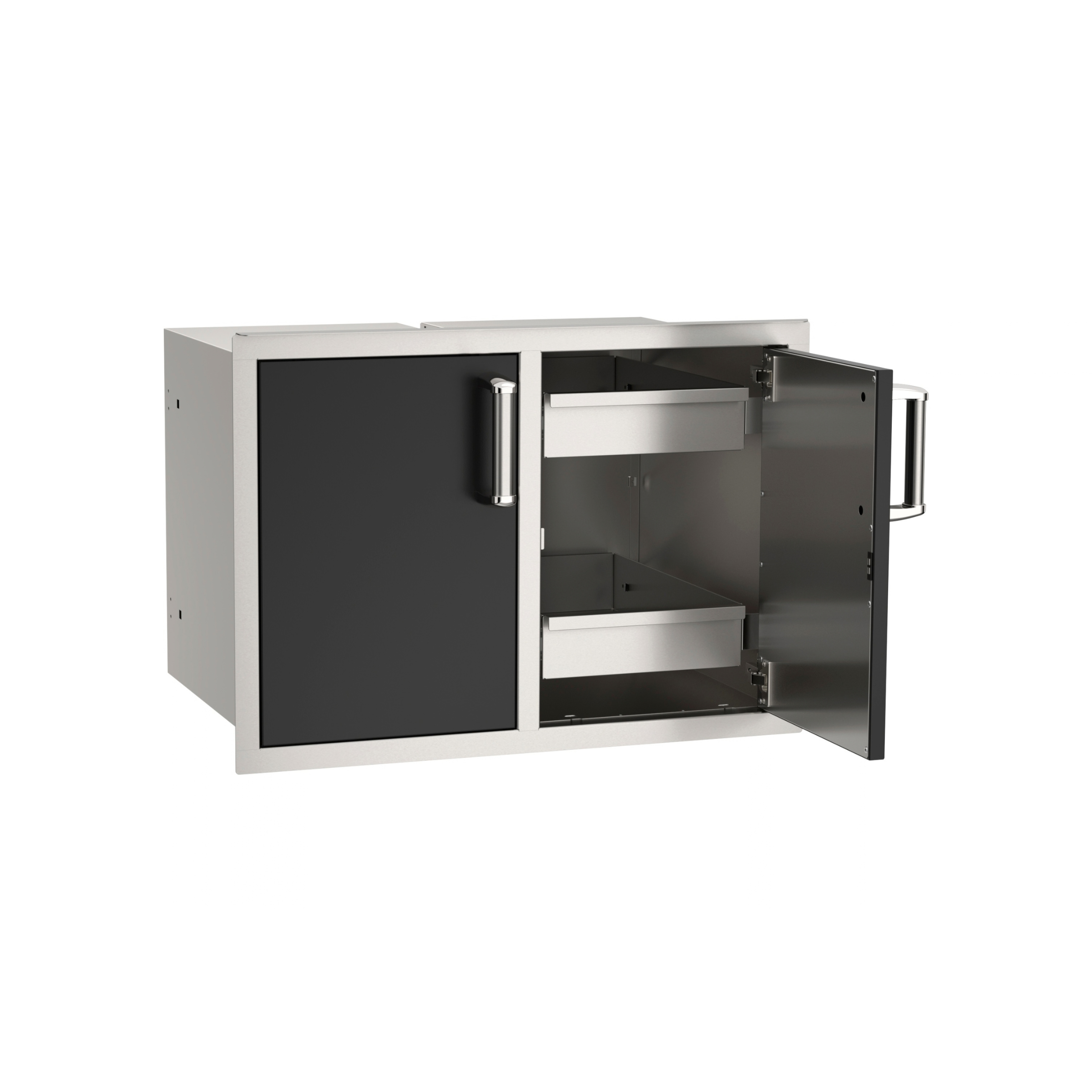 Untitled design (38) Black Double Door with Dual Drawers - Image 1